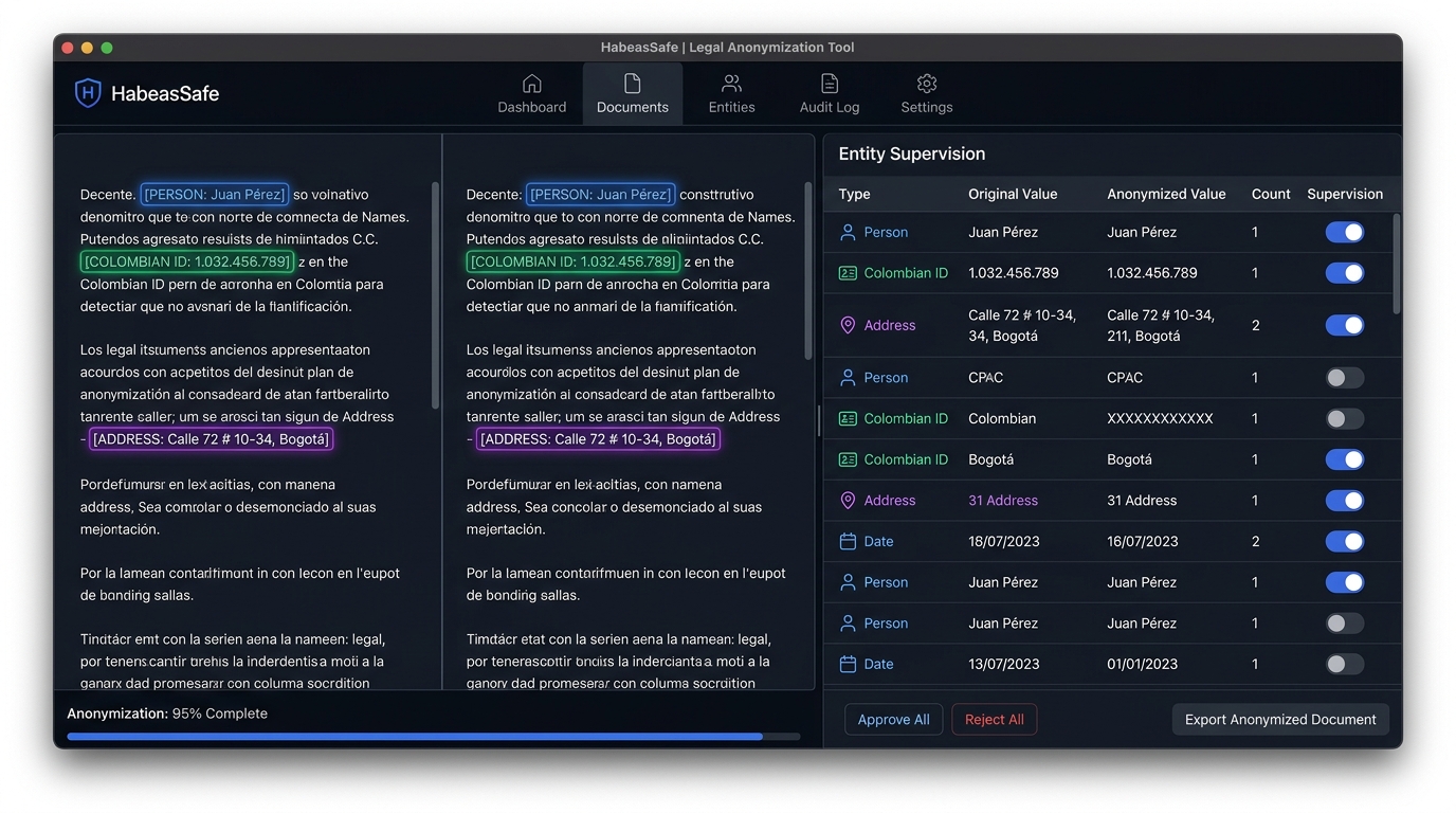 Captura de Pantalla Interfaz Desktop Tkinter HabeasSafe